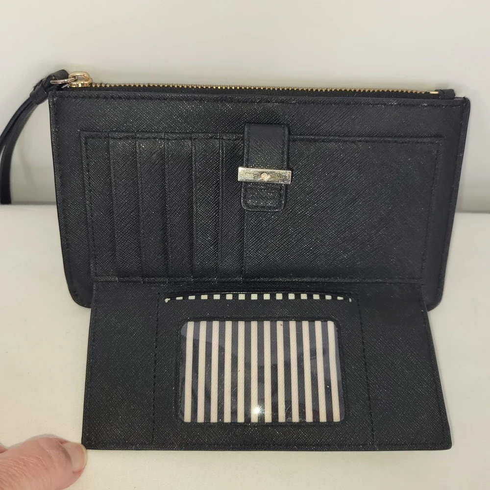 Kate Spade Black Saffiano Leather Wristlet‎ Wallet ~ 2016